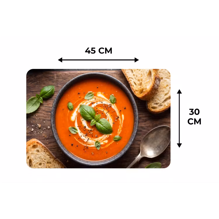 Placemat - 6 stuks - Eten - Soep - Basilicum - Rustiek - Rood — 3