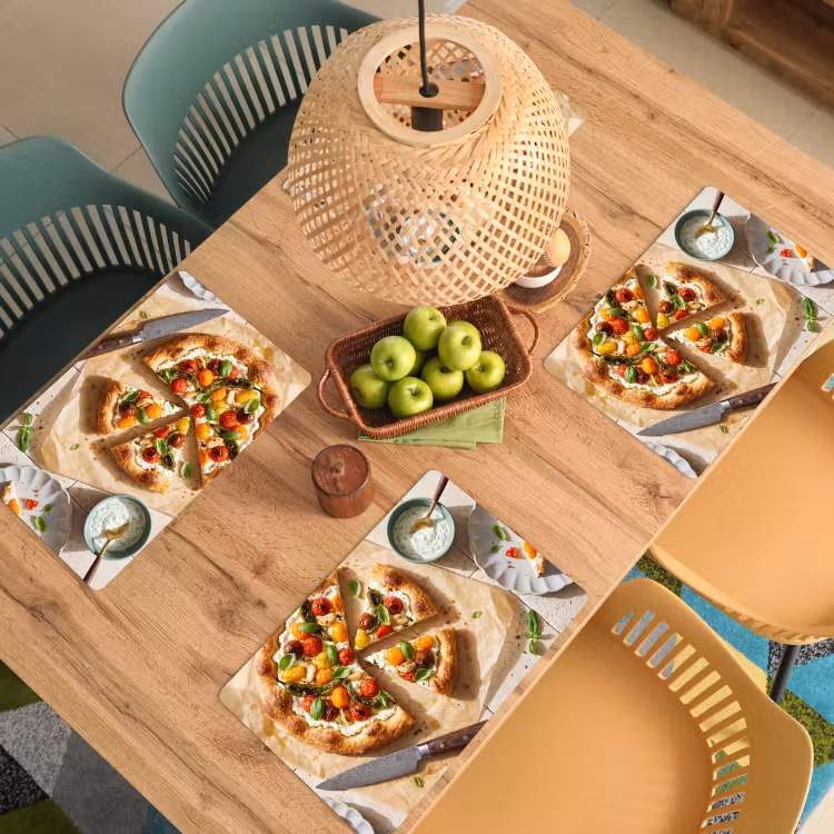 Placemat - 6 stuks - Eten - Tomaten - Basilicum - Maaltijd - Vers — 6