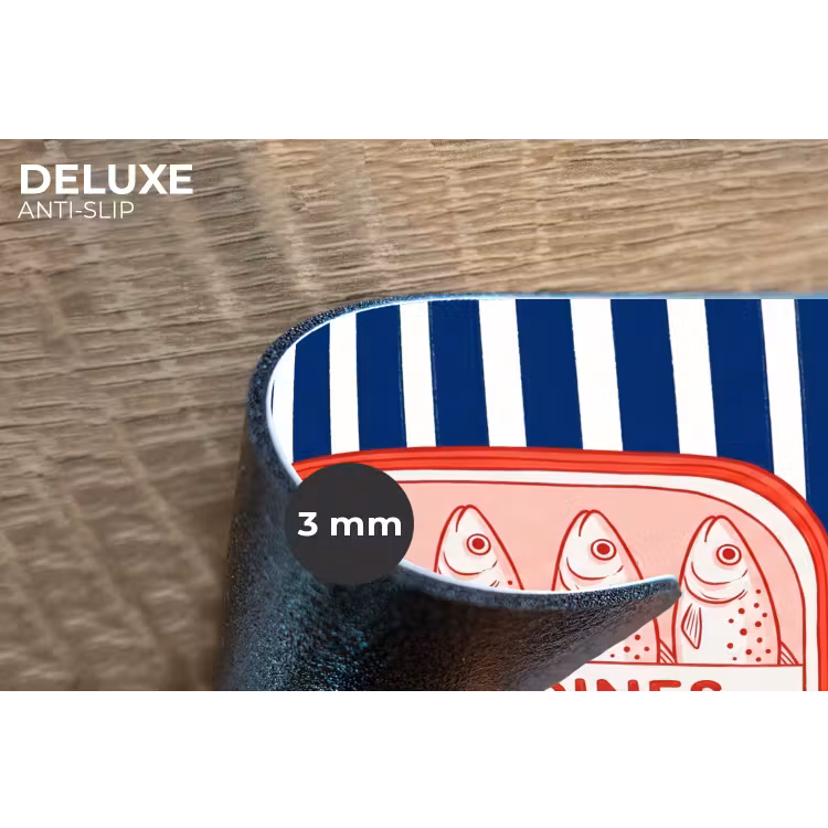Placemat - 6 stuks - Eten - Vis - Blik - Illustratie - Rood — 4