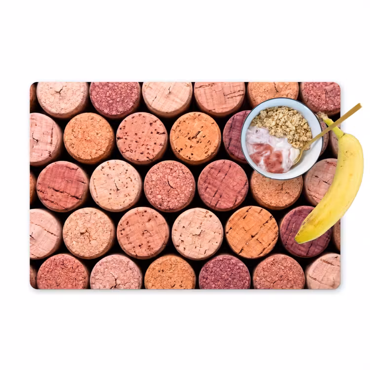 Placemat - 6 stuks - Kurk - Patroon - Abstract - Modern - Rood — 1