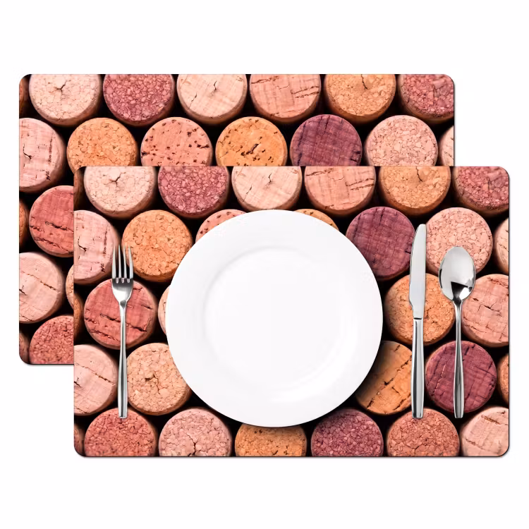 Placemat - 6 stuks - Kurk - Patroon - Abstract - Modern - Rood — 2