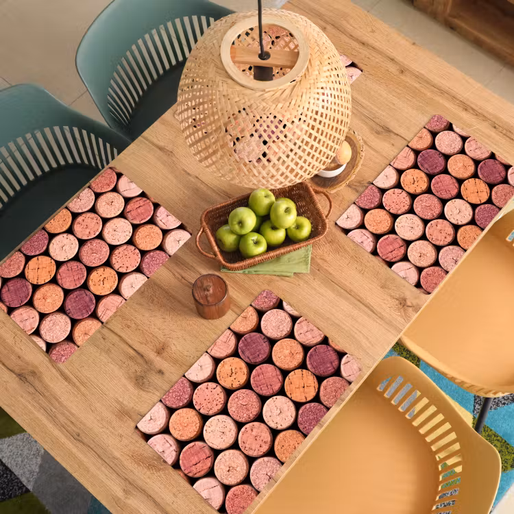 Placemat - 6 stuks - Kurk - Patroon - Abstract - Modern - Rood — 6