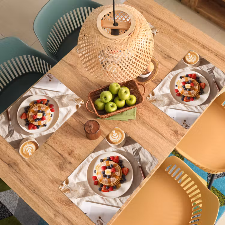 Placemat - 6 stuks - Pannenkoeken - Bessen - Ontbijt - Modern - Beige — 6