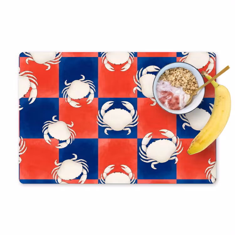 Placemat - 6 stuks - Patroon - Zeeleven - Rood - Blauw - Abstract — 1