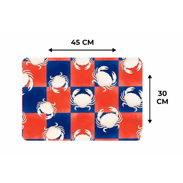 Placemat - 6 stuks - Patroon - Zeeleven - Rood - Blauw - Abstract — 3