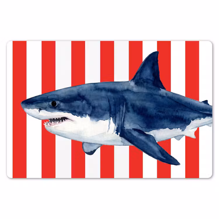 Placemat - 6 stuks - Vis - Haai - Zee - Illustratie - Blauw — 7