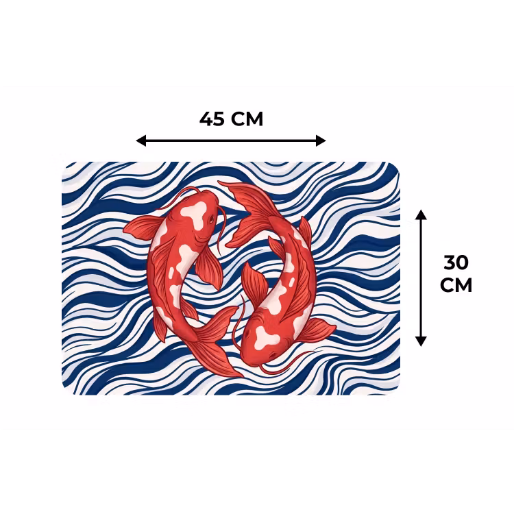 Placemat - 6 stuks - Vis - Water - Natuur - Illustratie - Rood — 3