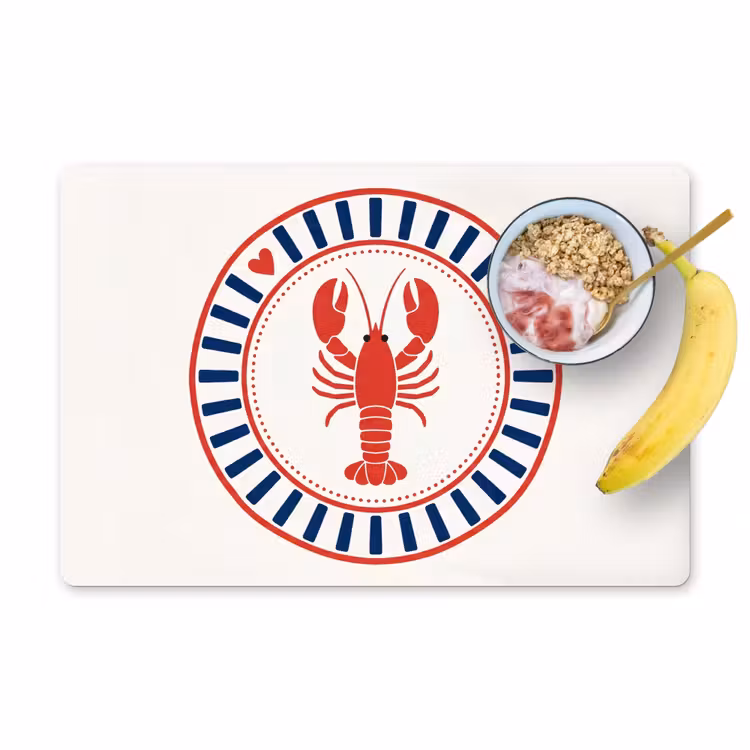 Placemat - 6 stuks - Zeeleven - Kreeft - Embleem - Grafisch - Rood — 1