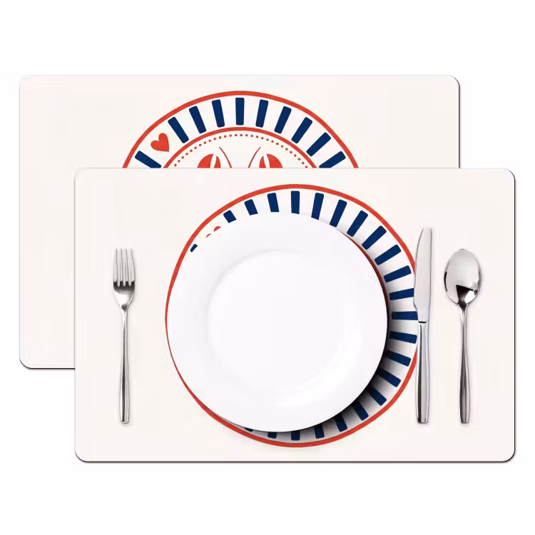 Placemat - 6 stuks - Zeeleven - Kreeft - Embleem - Grafisch - Rood — 2