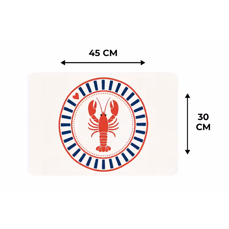Placemat - 6 stuks - Zeeleven - Kreeft - Embleem - Grafisch - Rood — 3