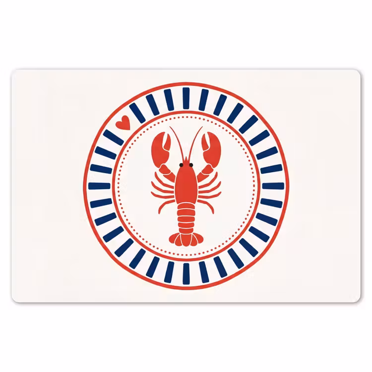 Placemat - 6 stuks - Zeeleven - Kreeft - Embleem - Grafisch - Rood — 7