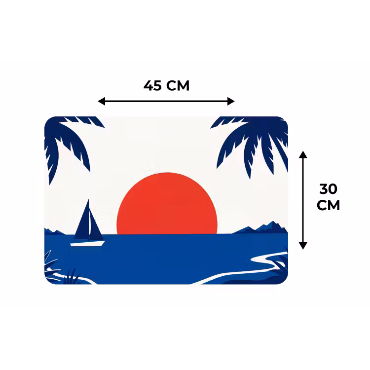 Placemat - 6 stuks - Zonsondergang - Zee - Palmboom - Tropisch - Modern — 3