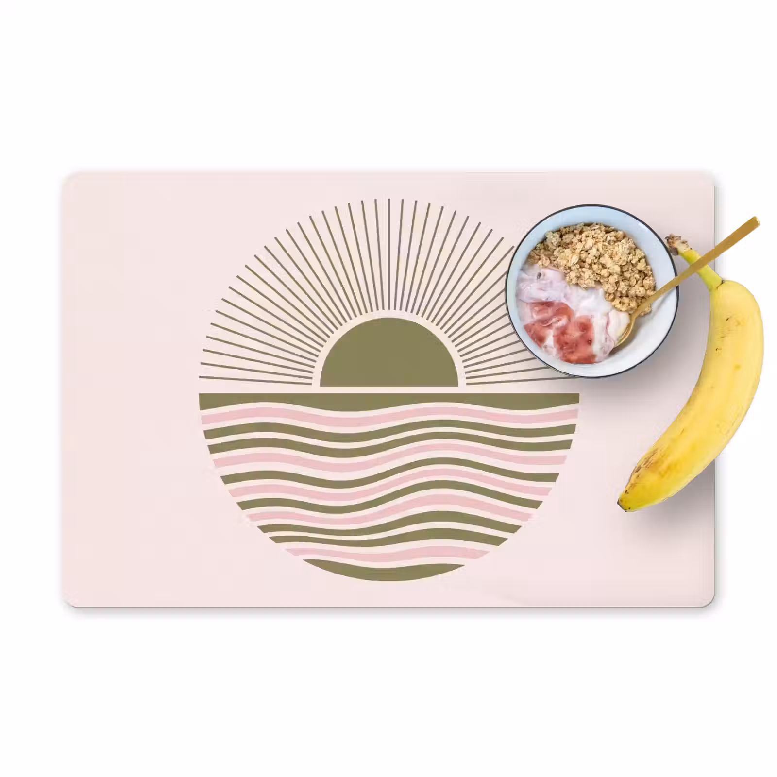 Placemat - 6 stuks - Zon - Zee - Abstract - Modern - Roze — 1