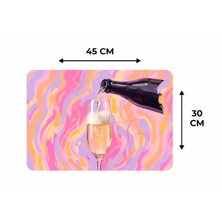 Placemat - 6 stuks - Drank - Inschenken - Feest - Abstract - Roze — 3