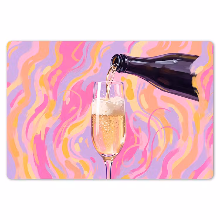 Placemat - 6 stuks - Drank - Inschenken - Feest - Abstract - Roze — 7