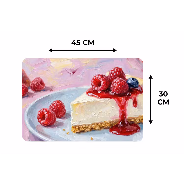 Placemat - 6 stuks - Eten - Cheesecake - Bessen - Abstract - Roze — 3