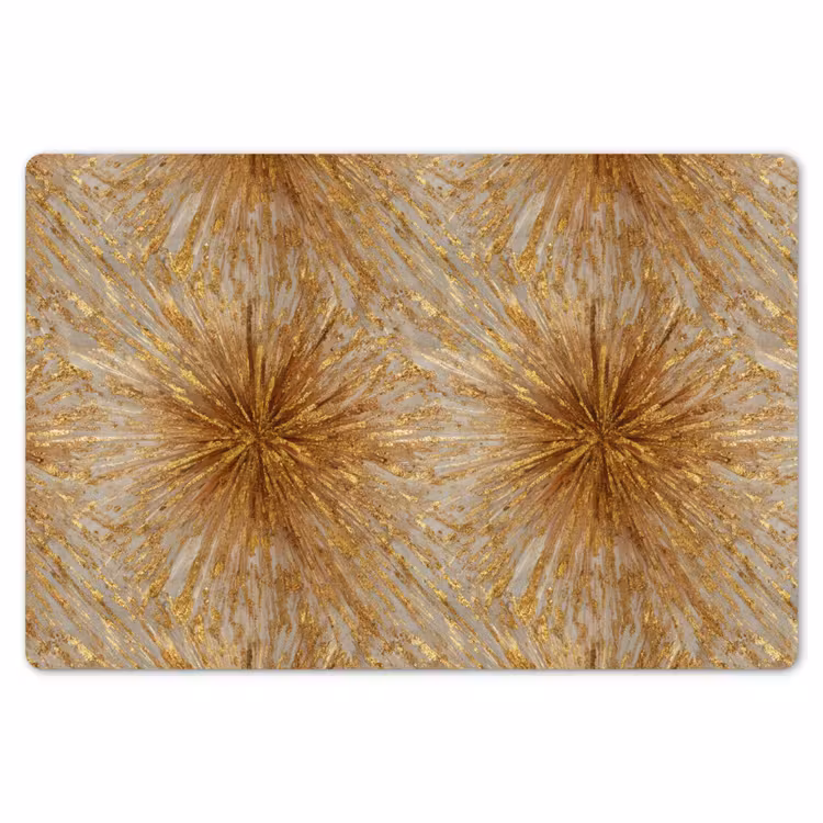 Placemat - 6 stuks - Explosie - Abstract - Goud - Wit — 7