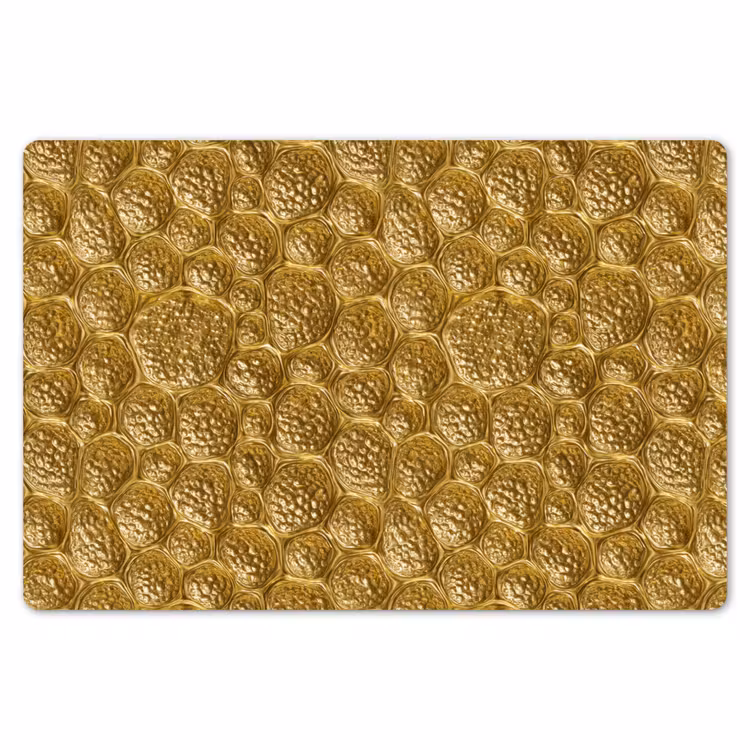 Placemat - 6 stuks - Gehamerd - Mozaïek - Antiek - Goud — 7