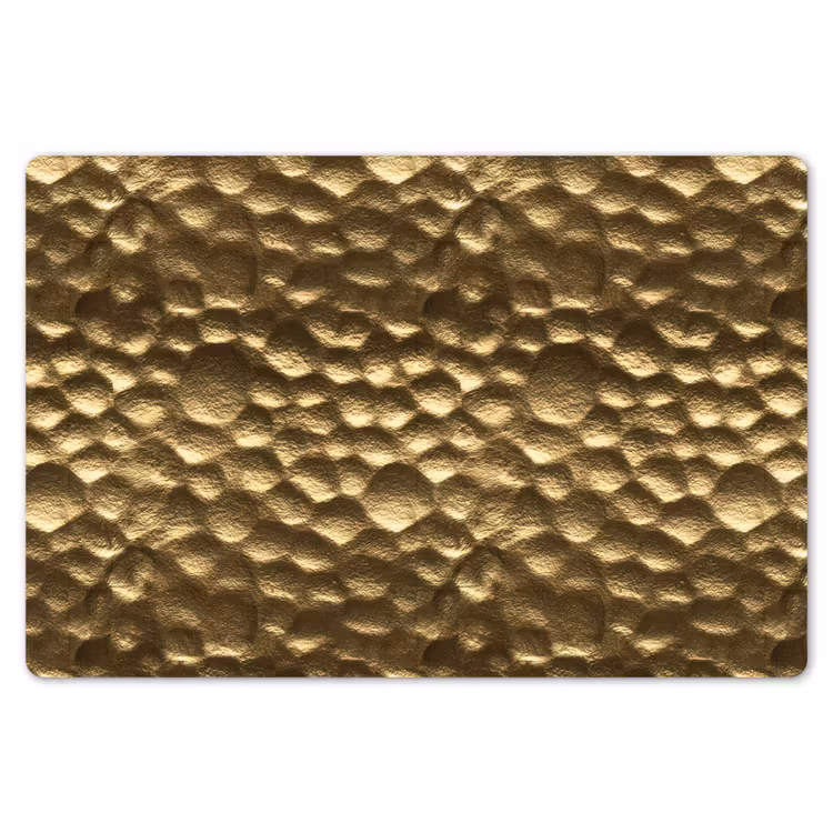 Placemat - 6 stuks - Gehamerd - Reliëf - Textuur - Bronsgoud — 7