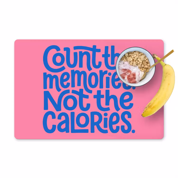 Placemat - 6 stuks - Memories - Roze - Blauw - Quote — 1