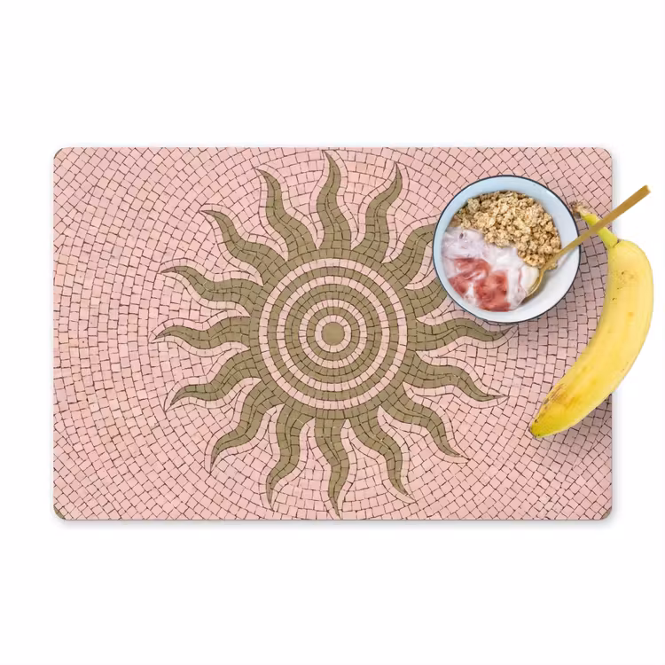 Placemat - 6 stuks - Mozaïek - Zon - Patroon - Klassiek - Roze — 1