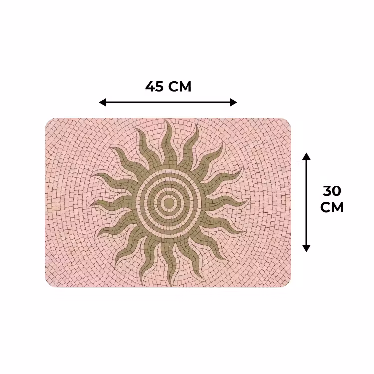 Placemat - 6 stuks - Mozaïek - Zon - Patroon - Klassiek - Roze — 3