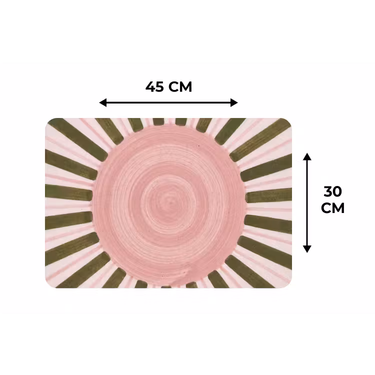 Placemat - 6 stuks - Patroon - Cirkel - Stralen - Abstract - Roze — 3