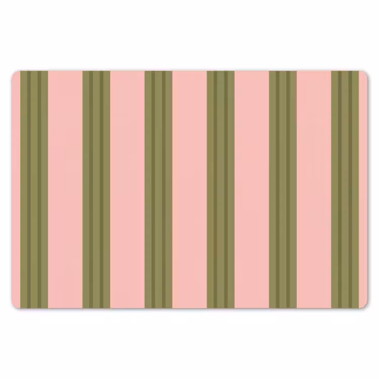 Placemat - 6 stuks - Patroon - Strepen - Abstract - Roze - Groen — 7