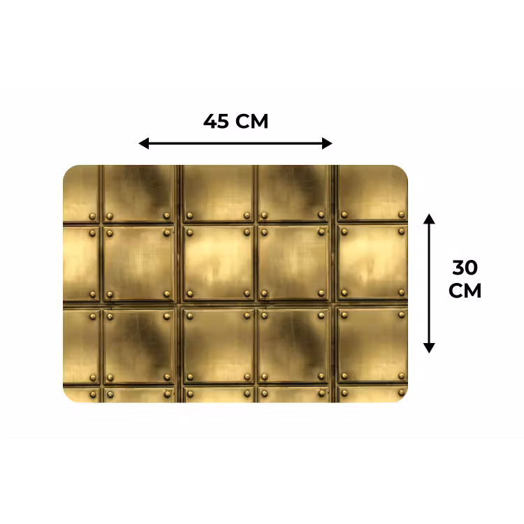 Placemat - 6 stuks - Platen - Industrieel - Stoer - Goud — 3