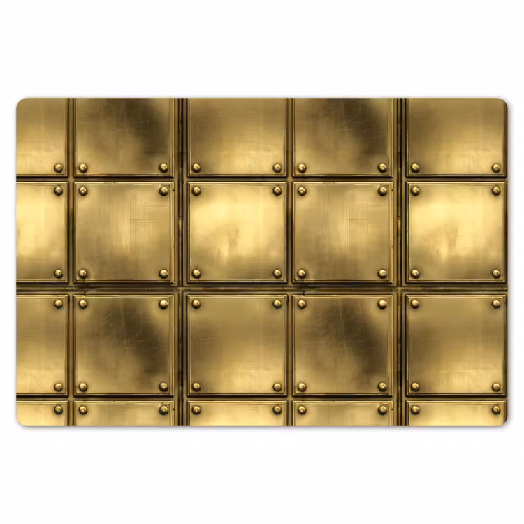 Placemat - 6 stuks - Platen - Industrieel - Stoer - Goud — 7