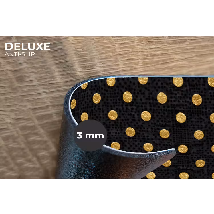 Placemat - 6 stuks - Polka Dot - Stippen - Goud - Zwart — 4