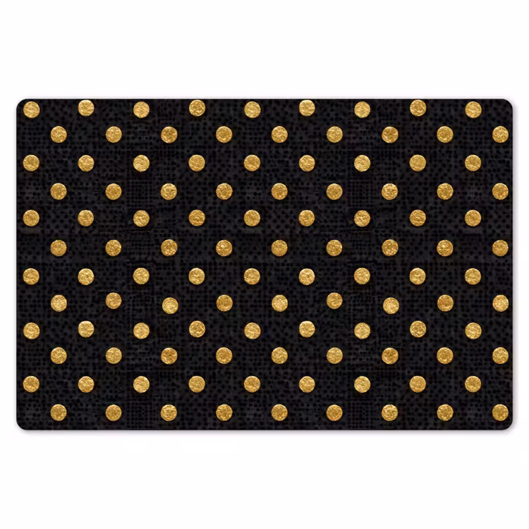 Placemat - 6 stuks - Polka Dot - Stippen - Goud - Zwart — 7