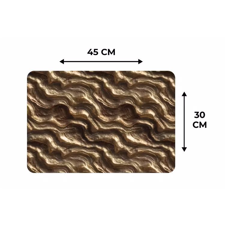 Placemat - 6 stuks - Reliëf - Golven - Abstract - Bronsgoud — 3