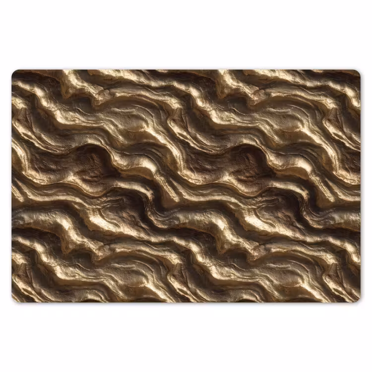 Placemat - 6 stuks - Reliëf - Golven - Abstract - Bronsgoud — 7