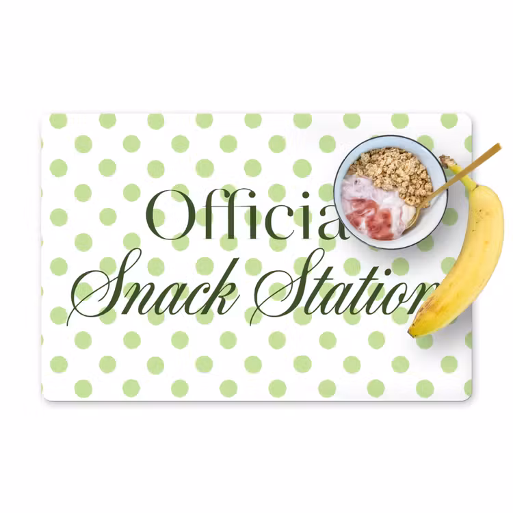 Placemat - 6 stuks - Snack Station - Groen - Stippen — 1