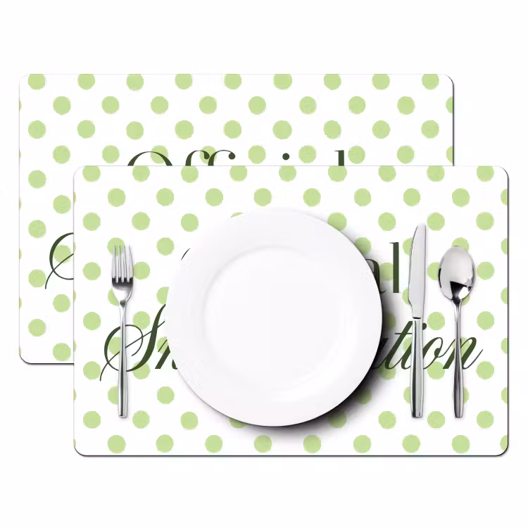 Placemat - 6 stuks - Snack Station - Groen - Stippen — 2