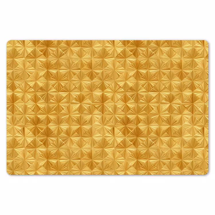 Placemat - 6 stuks - Tegels - Geometrisch - Reliëf - Goud — 7