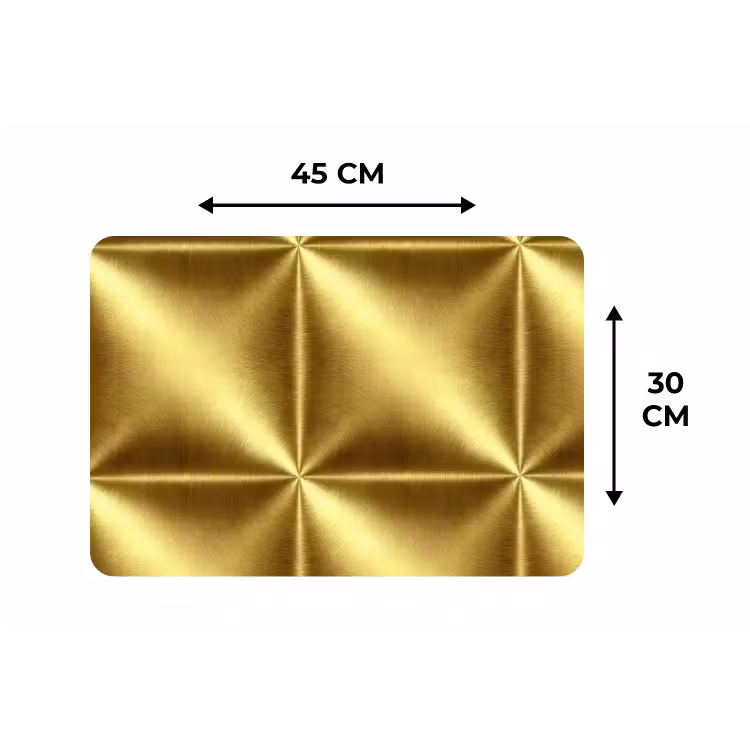 Placemat - 6 stuks - Textuur - Geborsteld Goud - Industrieel - Metallic — 3