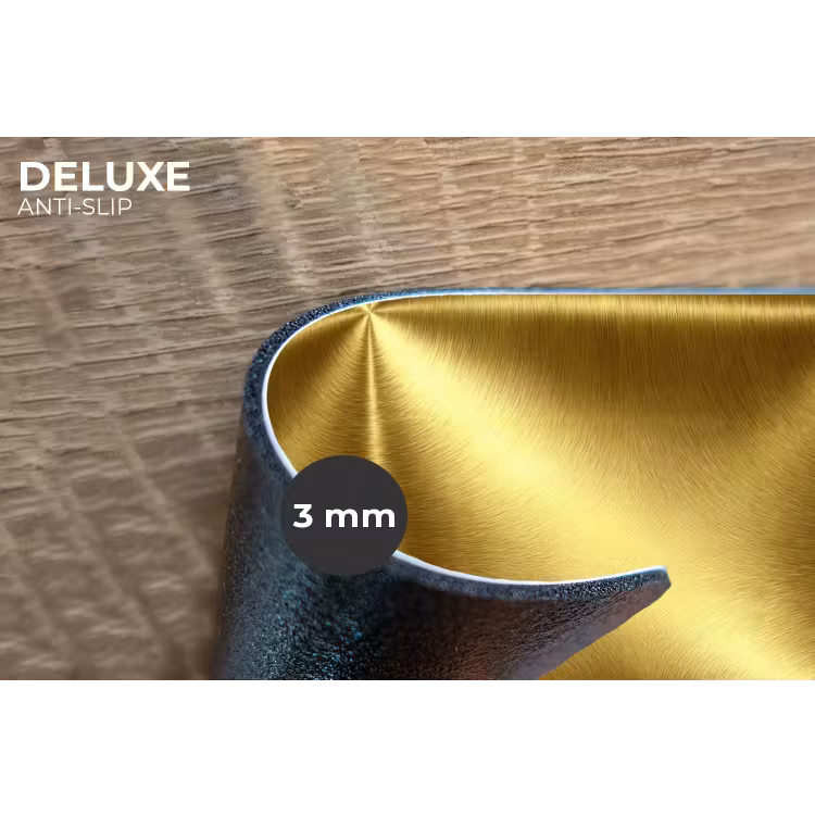 Placemat - 6 stuks - Textuur - Geborsteld Goud - Industrieel - Metallic — 4