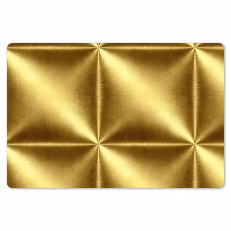 Placemat - 6 stuks - Textuur - Geborsteld Goud - Industrieel - Metallic — 7