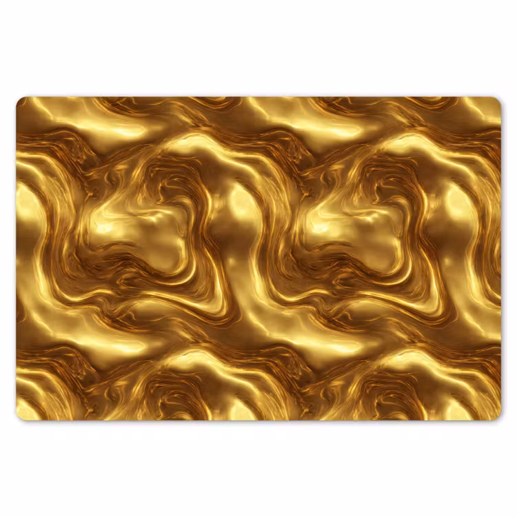 Placemat - 6 stuks - Textuur - Vloeibaar - Organisch - Goud — 7
