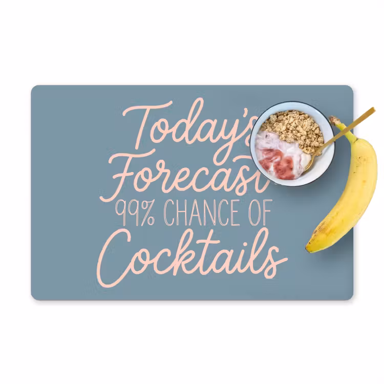 Placemat - 6 stuks - Today's Forecast - Cocktails - Blauw — 1