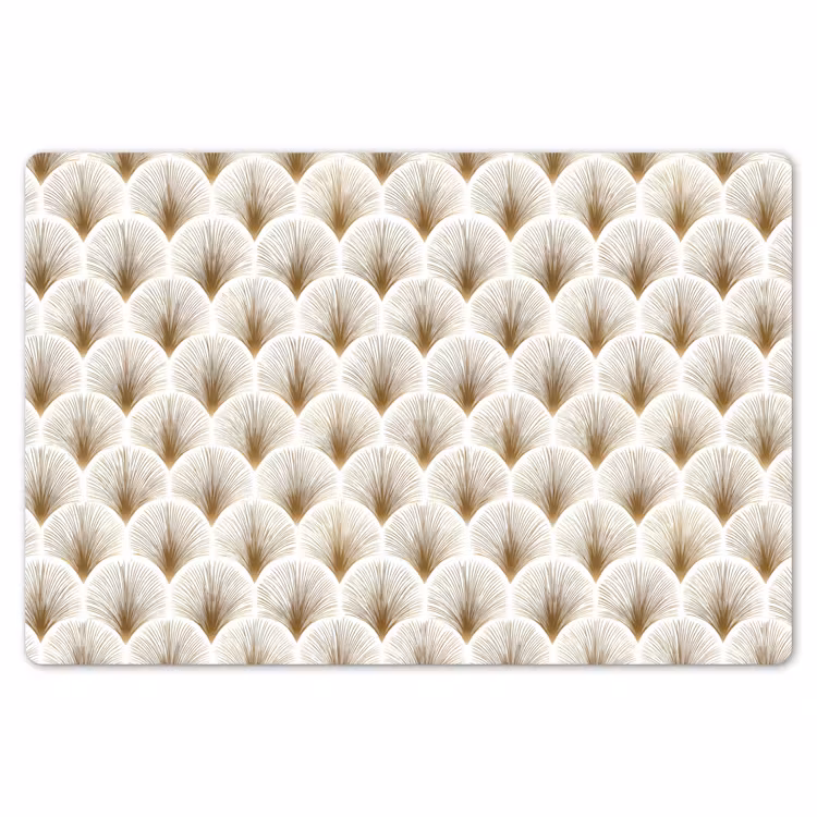 Placemat - 6 stuks - Waaiers - Art Deco - Elegant - Goud - Wit — 7