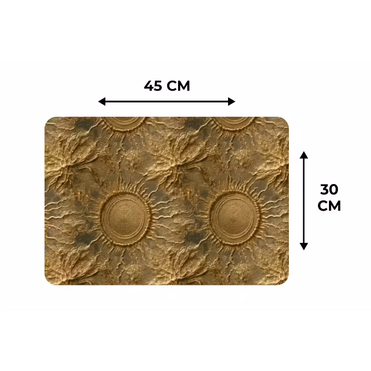Placemat - 6 stuks - Zon - Reliëf - Antiek - Goud — 3