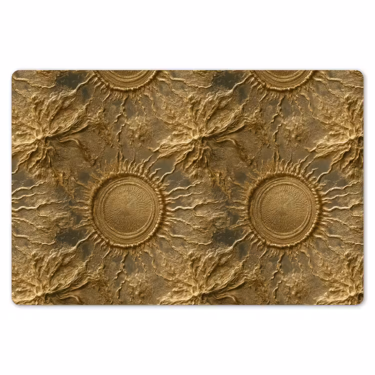 Placemat - 6 stuks - Zon - Reliëf - Antiek - Goud — 7