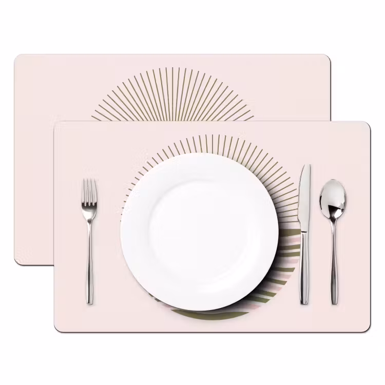 Placemat - 6 stuks - Zon - Zee - Abstract - Modern - Roze — 2