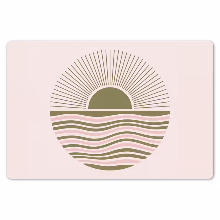 Placemat - 6 stuks - Zon - Zee - Abstract - Modern - Roze — 7