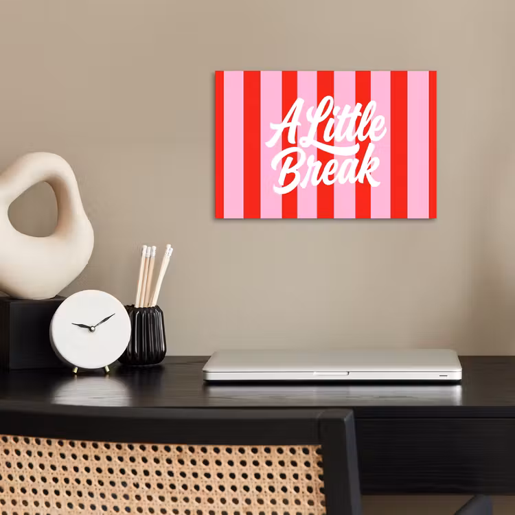 Poster - A Little Break - Strepen - Rood - Roze — 2