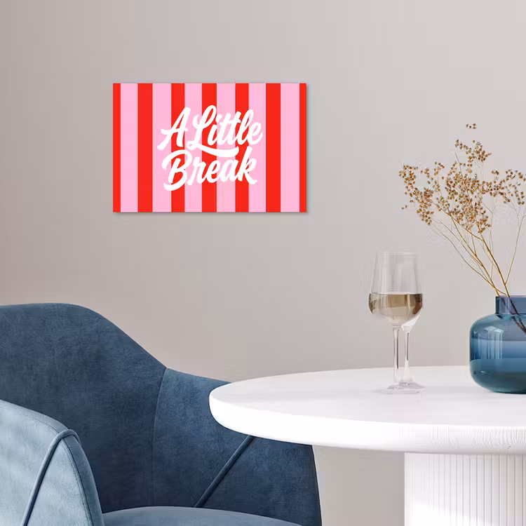 Poster - A Little Break - Strepen - Rood - Roze — 4