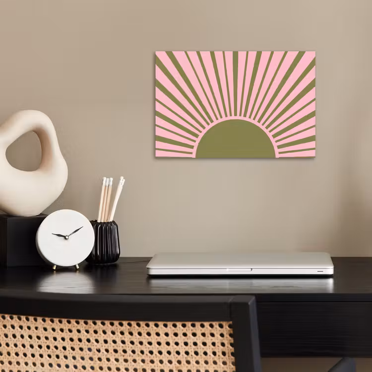 Poster - Abstract - Stralen - Grafisch - Roze - Groen — 2